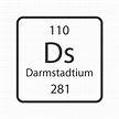 Darmstadtium symbol. Chemical element of the periodic table. Vector ...