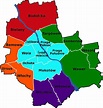Warsaw districts map - Map of Warsaw districts (Masovia - Poland)