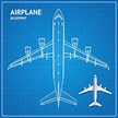 Flugzeug Bauplan Plan Draufsicht Vektor Stock Vektor Art und mehr ...