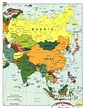 Mapa político grande de Asia con las principales ciudades y capitales ...