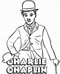 Printable coloring page Charlie Chaplin comedian actor