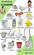 Cleaning Supplies: List of House Cleaning & Laundry Vocabulary • 7ESL ...