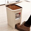10L Touch Lid Trash Can Pressing Type Waste Can, Gray with Step Foot ...