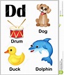 Alphabet letter D pictures stock vector. Illustration of duck ...