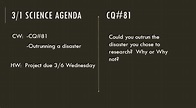 What's happening in Science today... - JCTMS 8-3