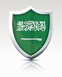 Escudo Con La Bandera De La Arabia Saudita Ilustración del Vector ...