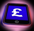Free Stock Photo of Pound Sign On Mobile Shows British Money Gbp ...