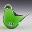 LABELLED FM Konstglas / Ronneby Swedish Green Glass Bird | Glass birds ...