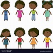 Cute happy African-American kids Royalty Free Vector Image