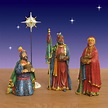 Three Kings Real Life Nativity Set w Stable - 14" Scale