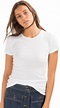 Buy GAP Women's Plain T-Shirt (1420054129707_226137943_Optic White_L ...