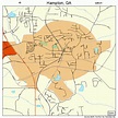 Hampton Georgia Street Map 1336276