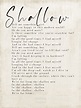 Shallow-Song Lyrics on Metal Print on Reclaimed Wooden | Etsy