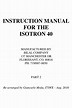 BILAL ISOTRON 40 INSTRUCTION MANUAL Pdf Download | ManualsLib