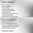 A Walk To Remember by Nudershada Cabanes - A Walk To Remember Poem