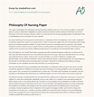 Philosophy Of Nursing Paper - Free Essay Example | StudyDriver.com