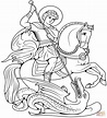 St. George Slaying the Dragon coloring page | Free Printable Coloring Pages