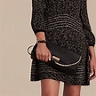 Medium Signature Grain Leather Clutch Bag in Black - Women | Burberry ...
