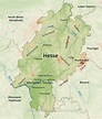 Hesse Physical Map Map Physical Map Hesse - Gambaran