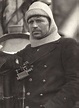 Frank Worsley, captain of the Endurance [in balaclava with binoculars ...