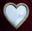 Wall Mirror Heart Love Mirror Heart Shape Baroque Gold White Love Gift ...
