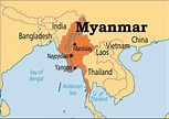 Myanmar location in world map - Location of Myanmar in world map (South ...