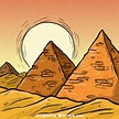 Hand gezeichnet ägypten pyramiden | Premium-Vektor