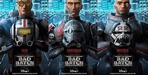 Star Wars: The Bad Batch character posters for Tech, Crosshair and Wrecker