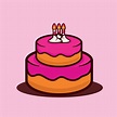 birthday cake cartoon vector design with 3 candles 13529449 Vector Art ...