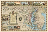 Historical and Literary Map of The Old Line State of Maryland ...