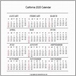 California 2020 Calendar | Calendar Dream