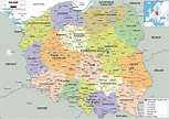 Map of Poland and surrounding countries - Printable map of Poland ...