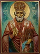 St Nicholas (decorated halo) Orthodox Icon - BlessedMart