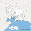 Toulon customizable map of the districts