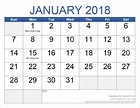 Printable Calander With Holidays