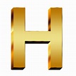 Uppercase letter gold H free image download