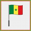 Bandera de senegal dibujos animados vector ilustración bandera de senegal icono plano contorno ...