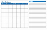 9 Printable Monthly Calendar Template - Template Free Download