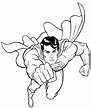 Dibujo de Superman en acción para colorear