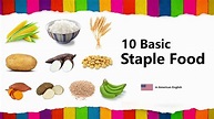 Learn Staple Food in English (10 Basic Names with Spelling) - YouTube