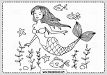Dibujos de Sirenas para colorear - Rincon Dibujos