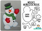 Navidad - Molde Muñeco de Nieve | Felt christmas decorations, Felt ...