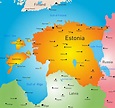 Cities map of Estonia - OrangeSmile.com