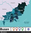 Mapa de Busan, Corea del Sur vector, gráfico vectorial © sateda imagen ...