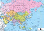 Large political map of Asia with major roads and major cities | Asia ...