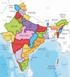 Vector illustrated map of India with states and territories and ...