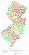 Large detailed administrative map of New Jersey state with highways ...