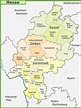 Administrative divisions map of Hesse - Ontheworldmap.com