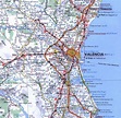 Mapa de acceso a Valencia - Tamaño completo