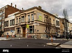 BRUSSELS, BELGIUM - JANUARY 3, 2019: Typical Belgium houses, walking ...